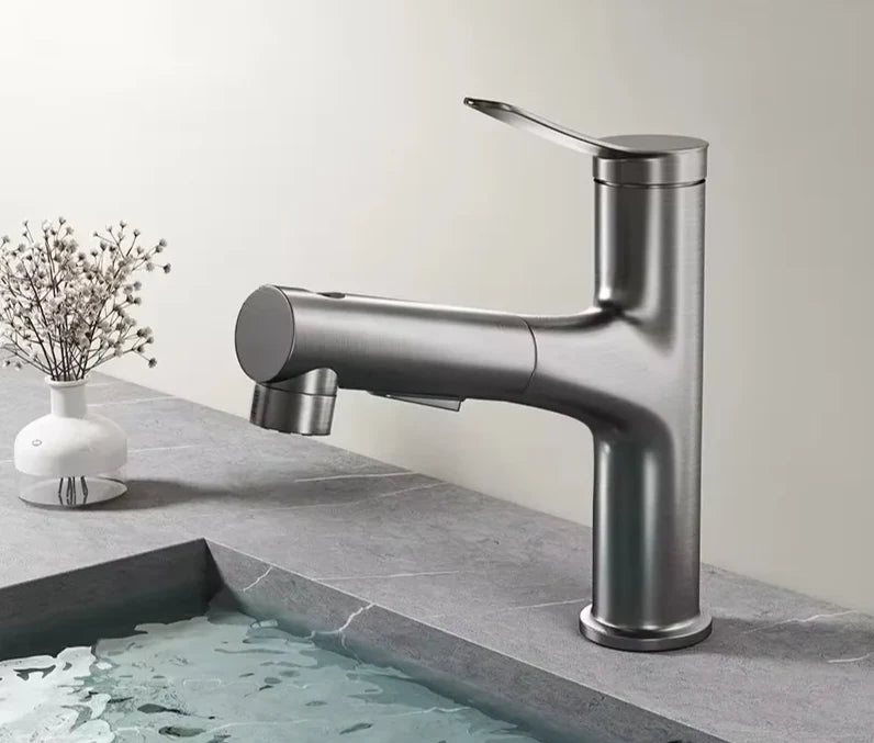 Bathroom Faucet Pull-Out Spout & Oral Rinse Brass Construction