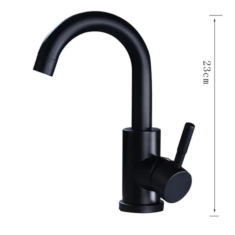 Bathroom Faucet Stainless Steel Ceramic Valve 360 Degree Swivel