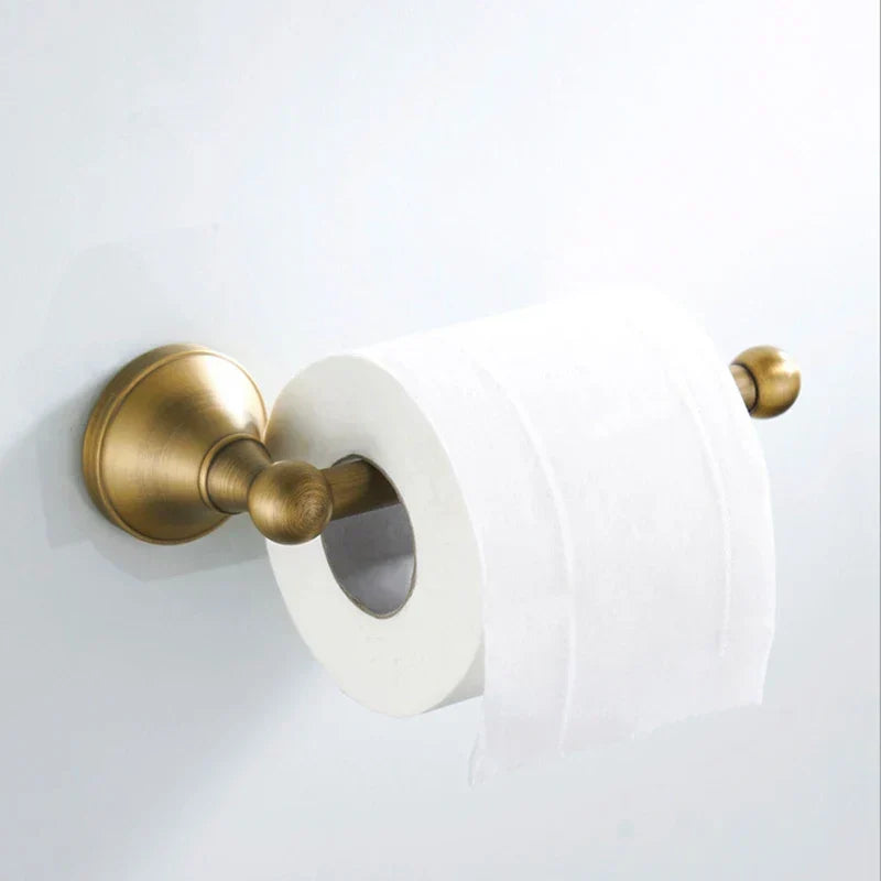 Bathroom Hardware Set Brushed Antique Brass Wall-Mounted 3-Piece