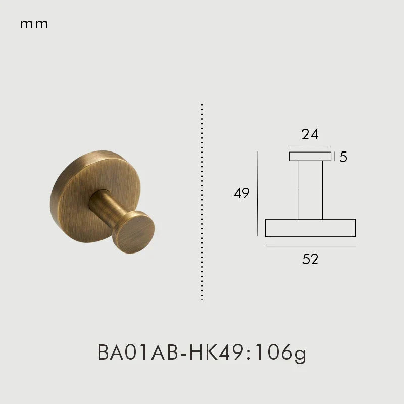 Bathroom Hardware Set Knurled Antique Bronze 3-Piece