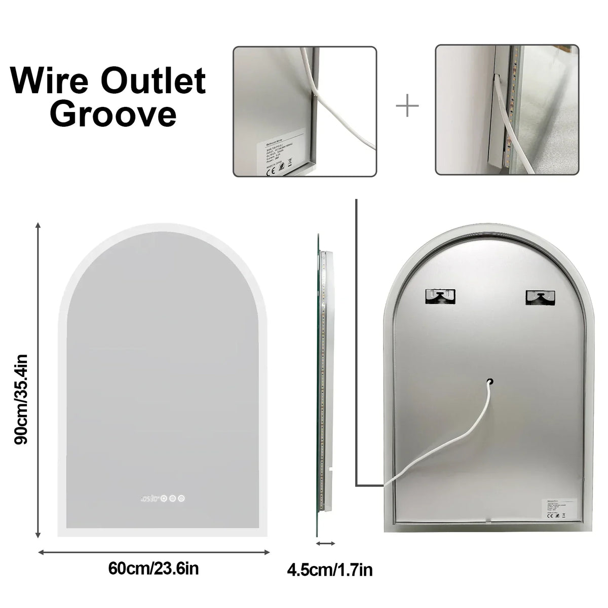 Bathroom Mirror Oval LED Anti-Fog Touch Dimming