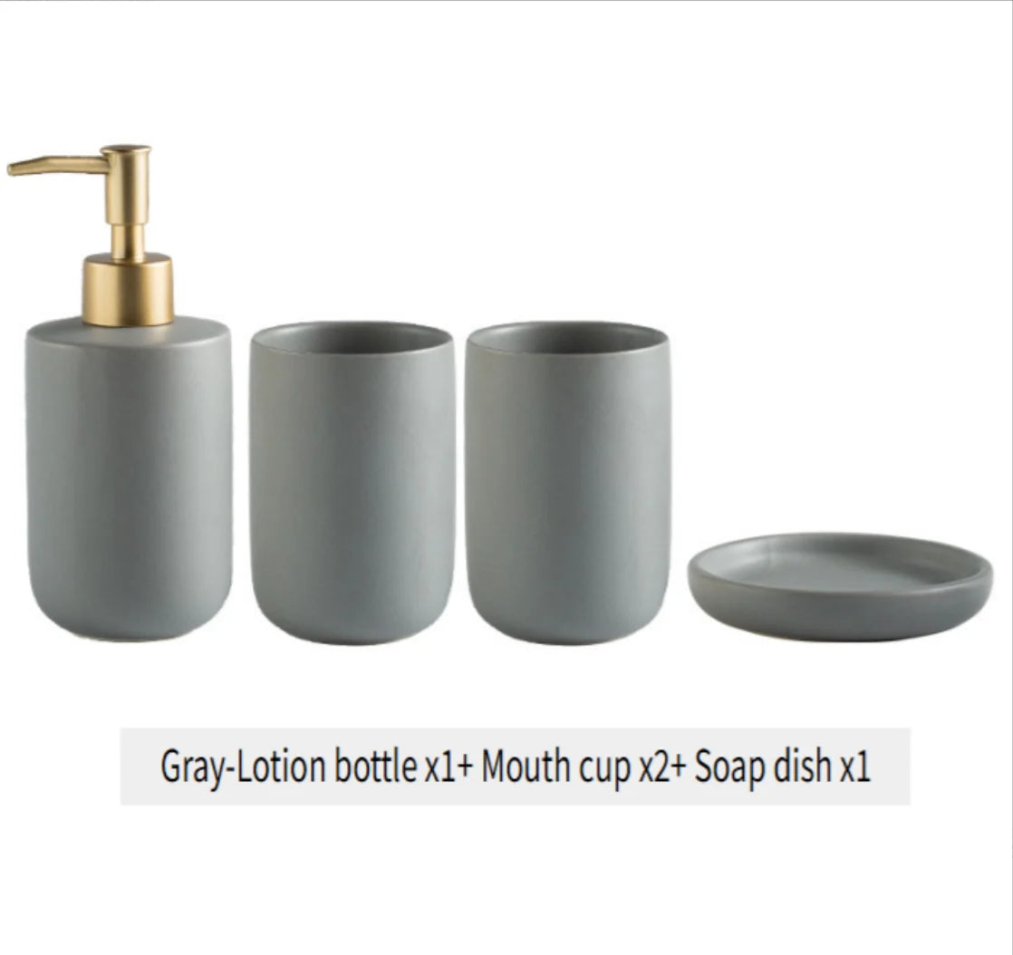 Bathroom Set Ceramic Minimalist Set Of 4