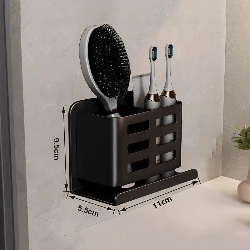 Bathroom Wall Shelf No-Drill Rust-Resistant Aluminum