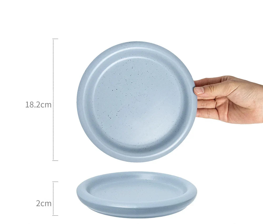 Breakfast & Dessert Plate Ceramic Pastel Easy-Clean