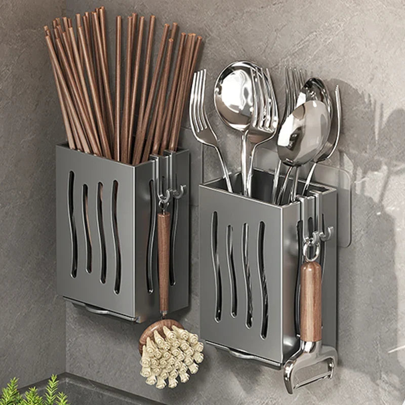 Cutlery Organizer Wall-Mounted Built In Drain
