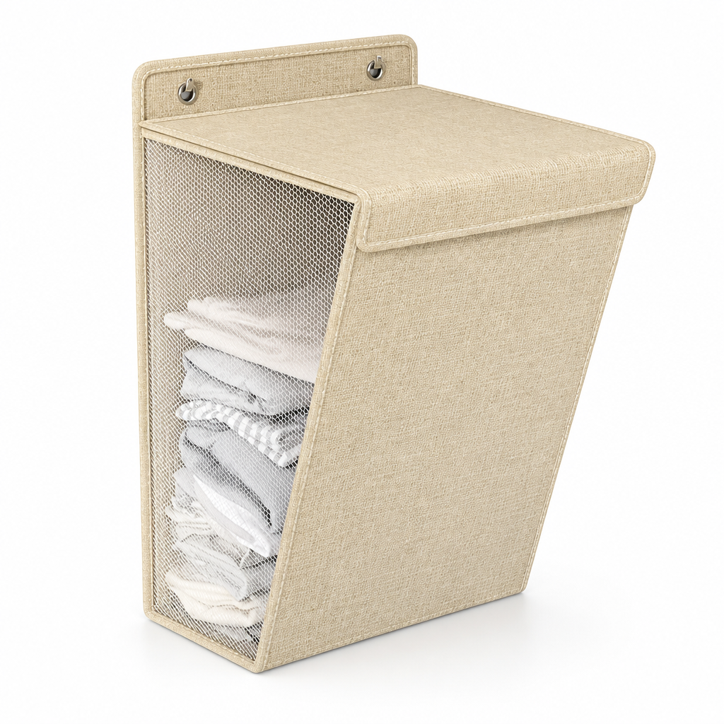 Foldable Wall-Mounted Mesh Laundry Basket