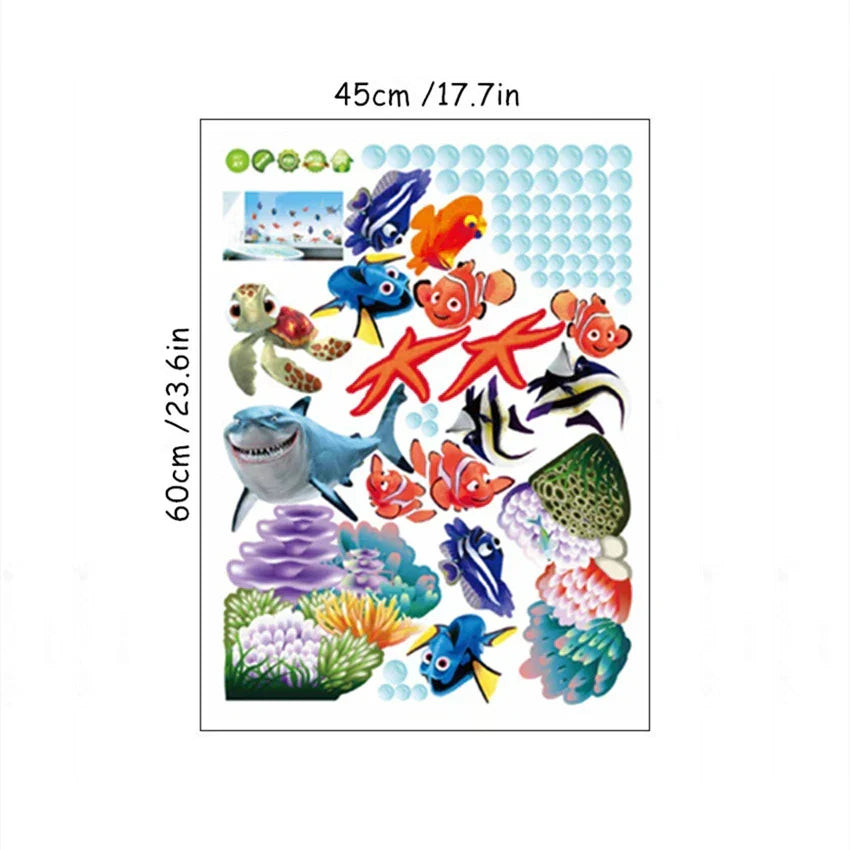 Kids Wall Stickers 3D Ocean Waterproof Vinyl
