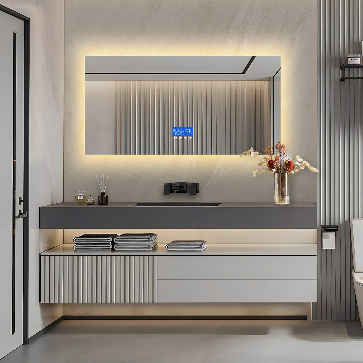 LED Bathroom Mirror Anti-Fog Dimmable 3-Color