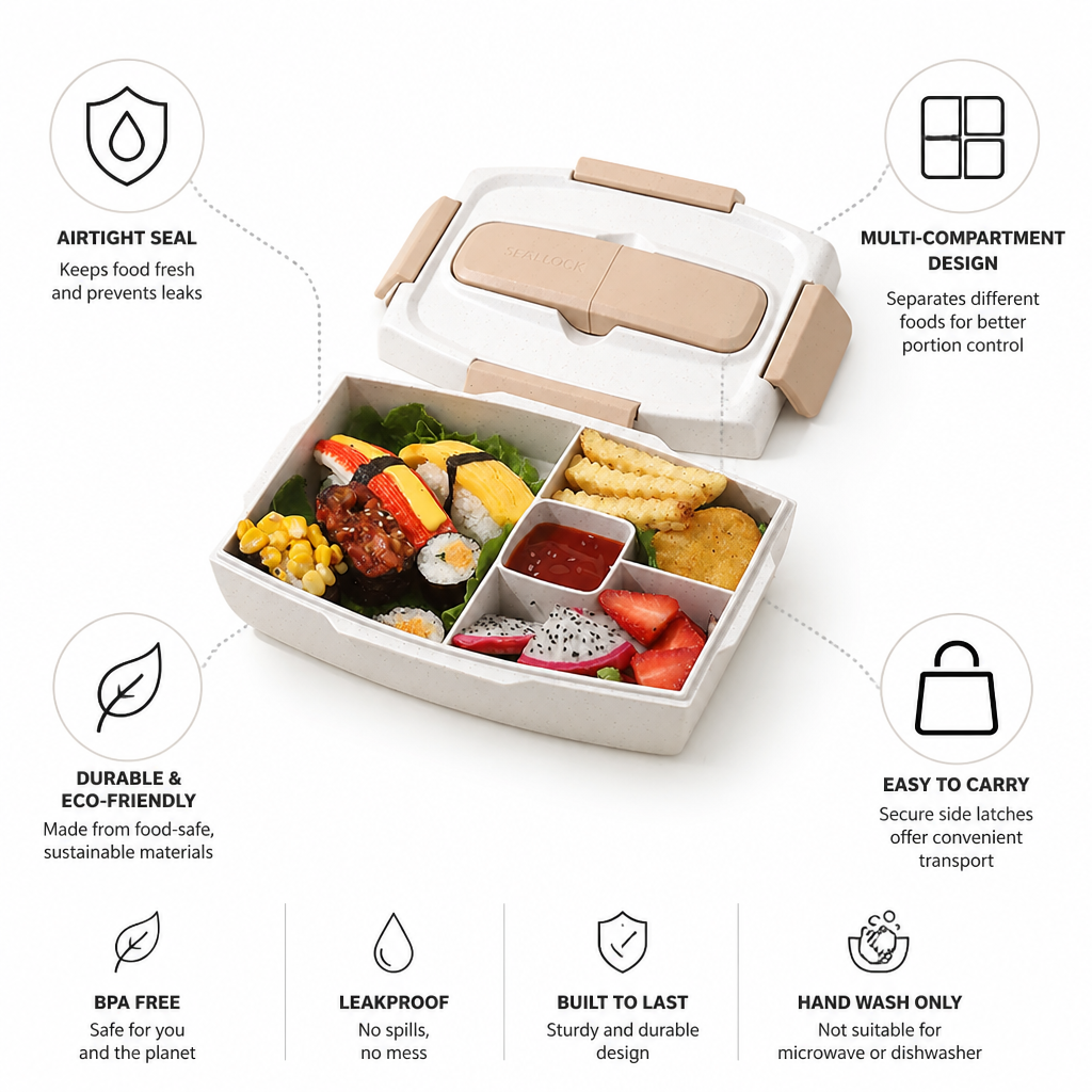 Meal Prep Container Airtight Leakproof Multi-Compartment