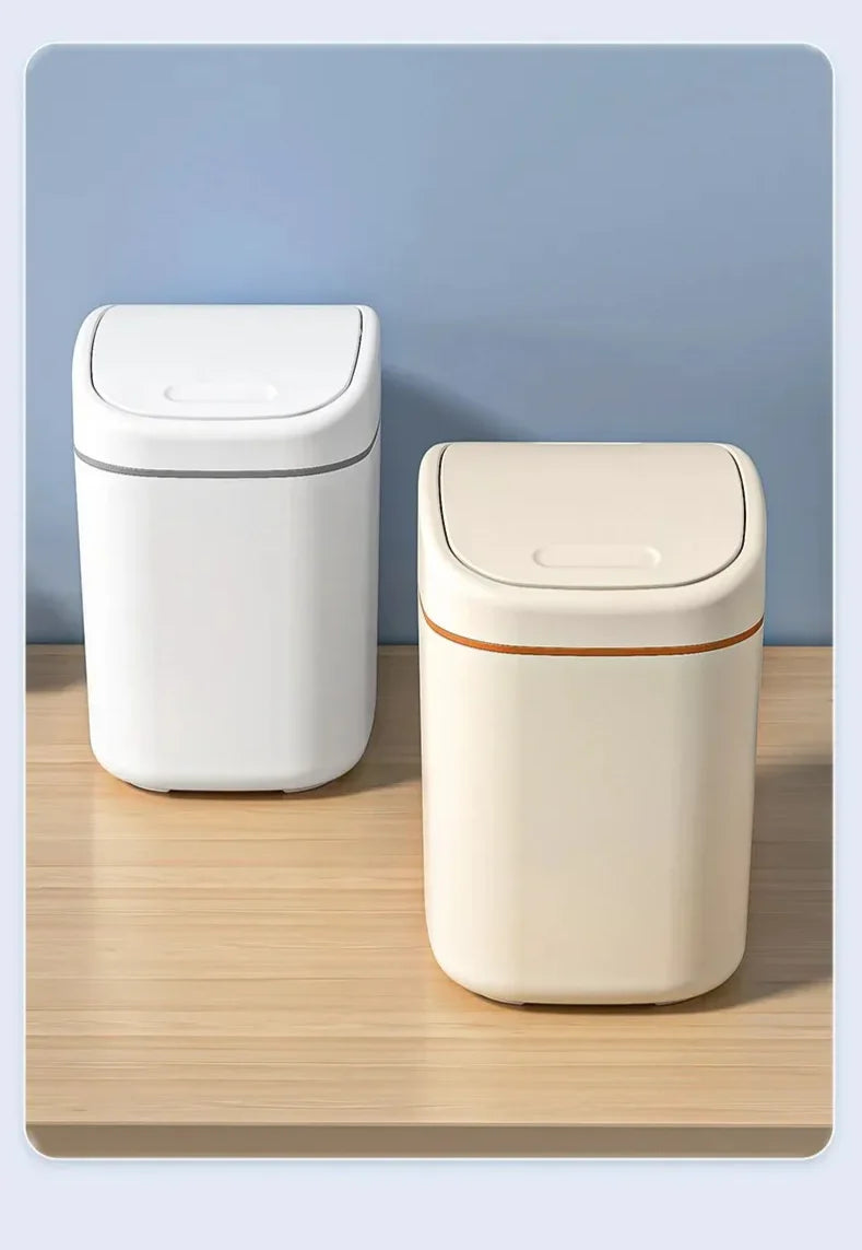 Mini Desk Trash Can Space-Saving Swing Lid