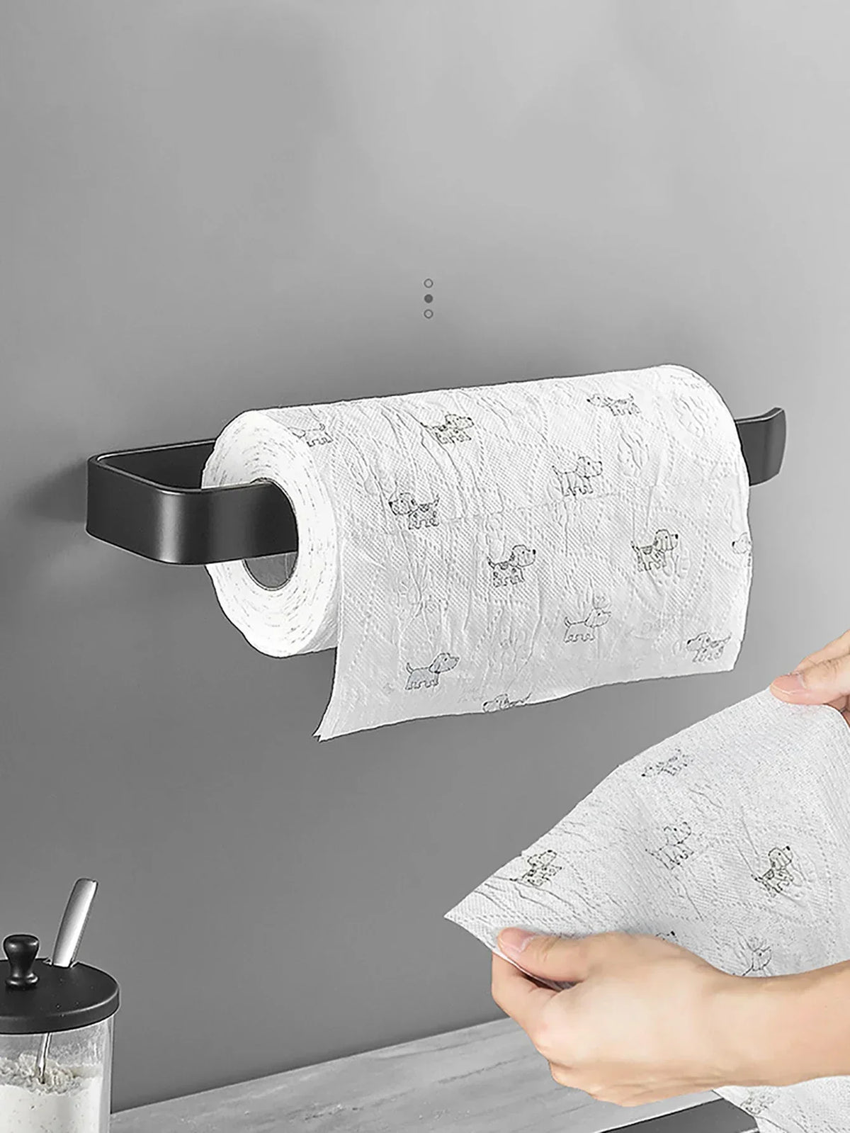 Paper Roll & Towel Holder Self-Adhesive No-Drill Space-Saving