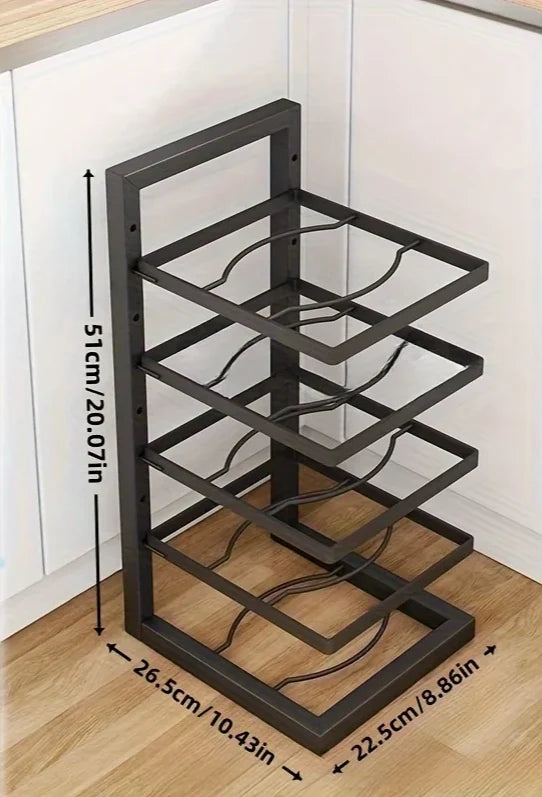 Pot & Pan Organizer Adjustable Multi-Layer Carbon Steel