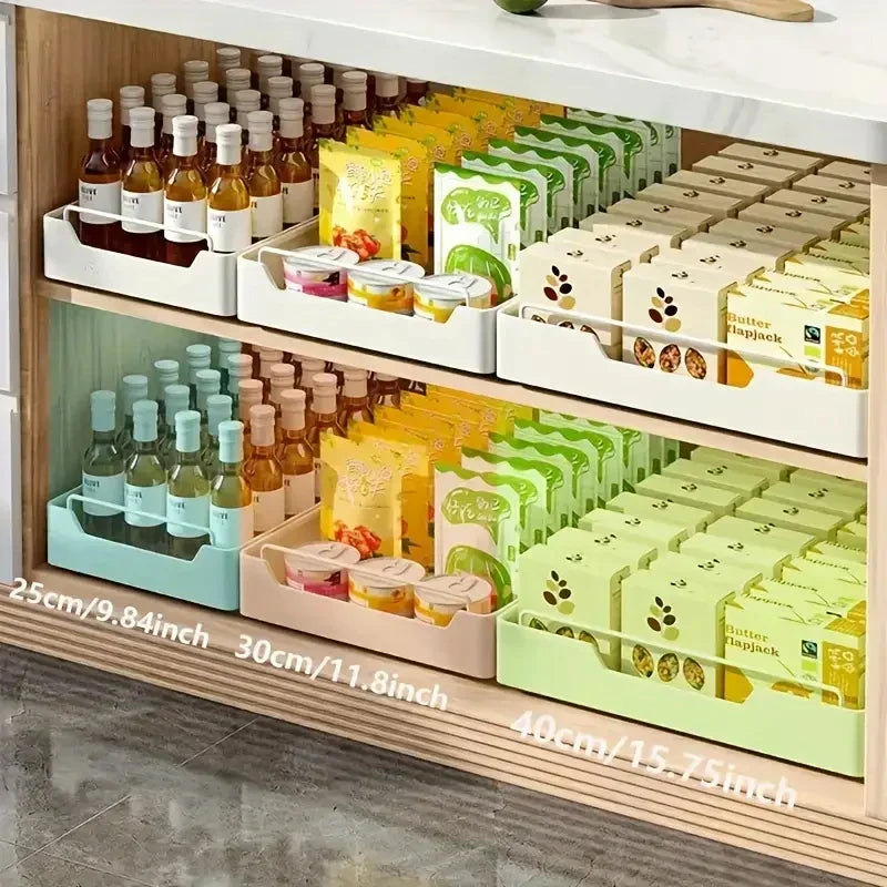 Pull-Out Kitchen Organizer Self-Adhesive Smooth & Quiet Rails