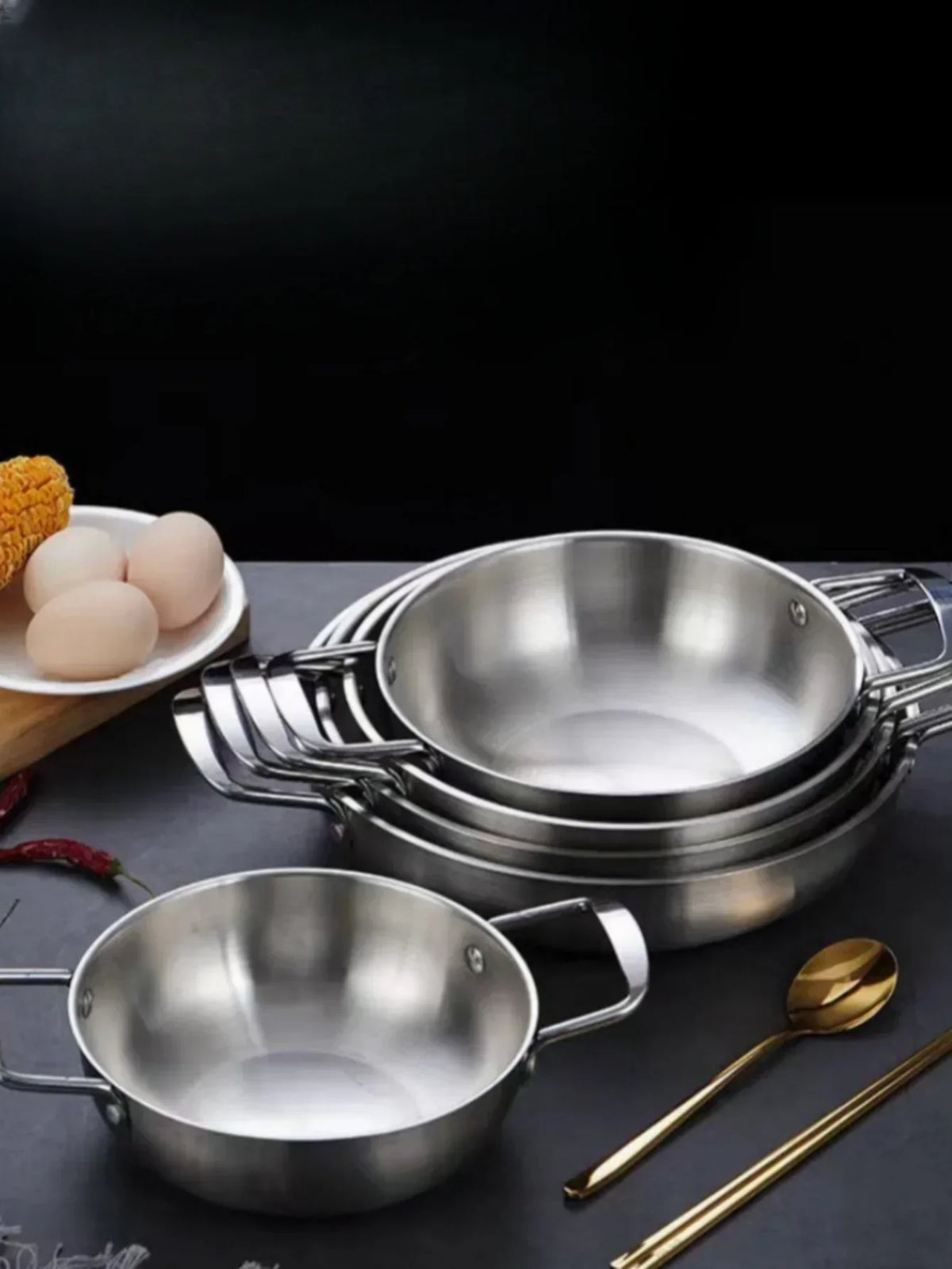Sauce & Paella Pan Stainless Steel Even Heat