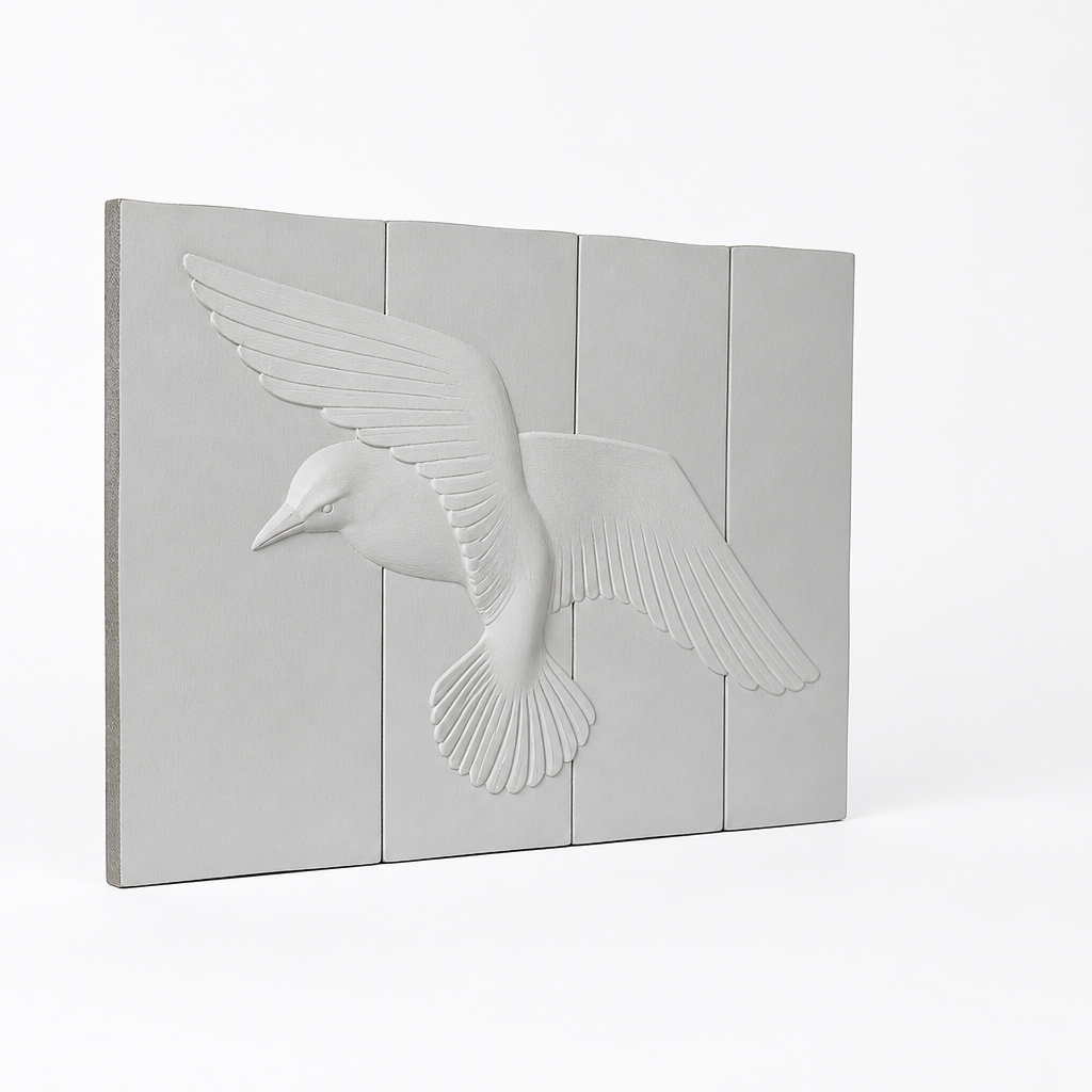 Sculptural Seagull Polyresin Coastal Wall Decor
