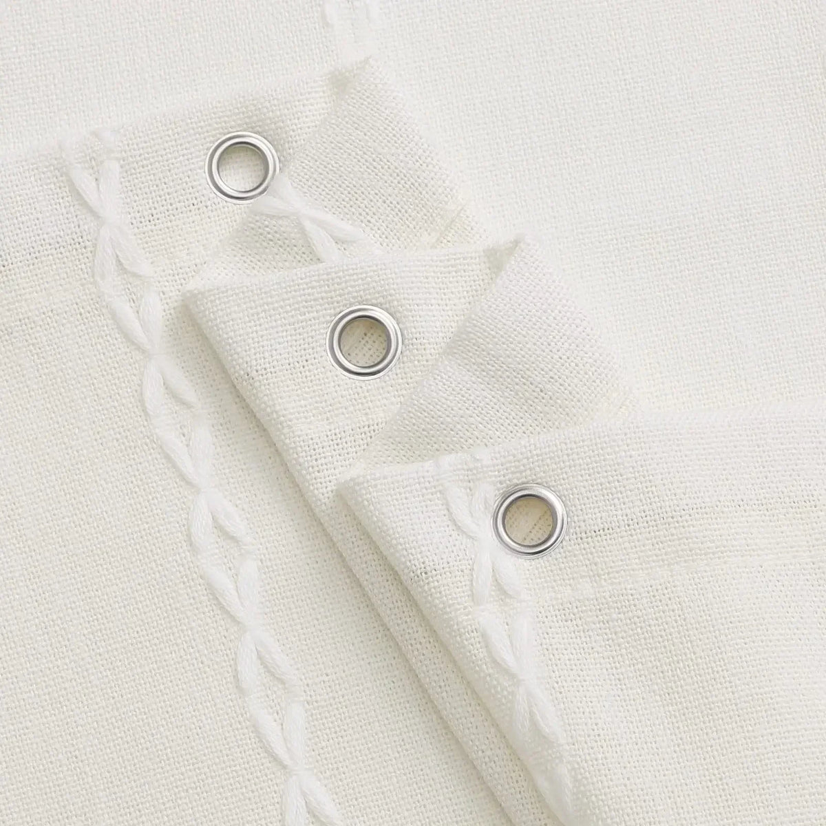 Shower Curtain Thick Linen-Look Waterproof Enhanced Privacy