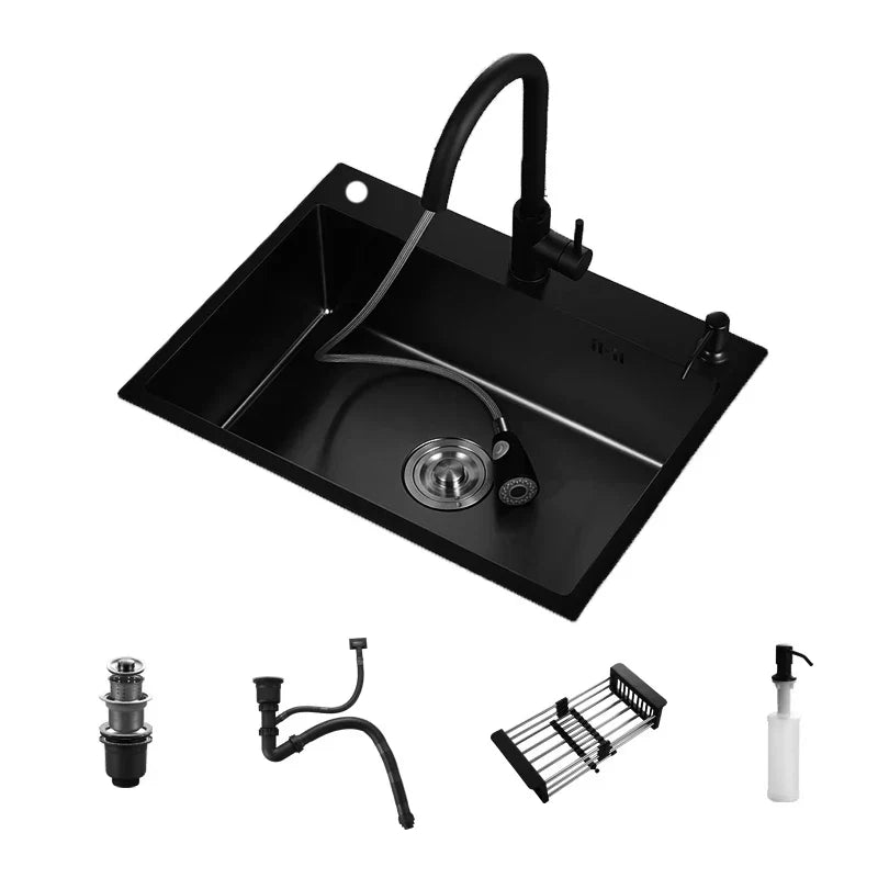 Single-Bowl Kitchen Sink 20-Gauge Brushed Stainless Sound Dampers