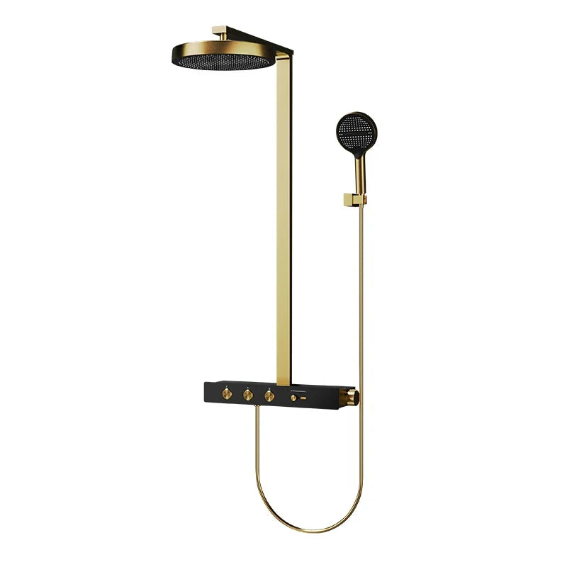 Thermostatic Shower System Concealed Rainfall Brass Construction