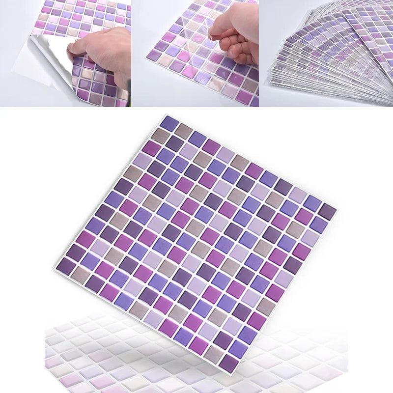 Tile Stickers 3D Glossy Self-Adhesive Waterproof & Heat-Resistant