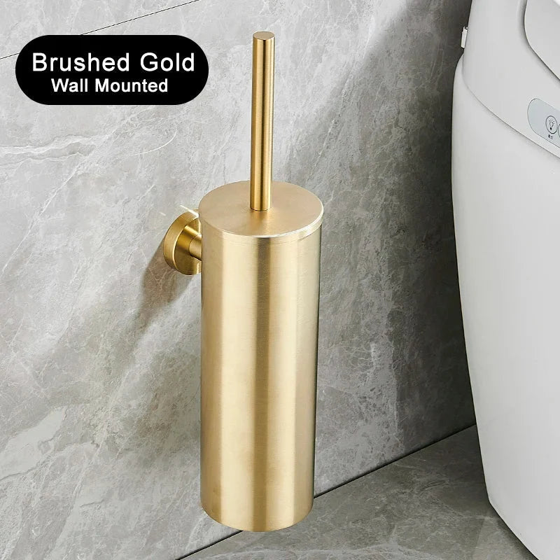 Toilet Brush & Holder Rustproof Stainless Steel