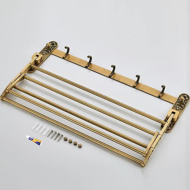 Towel Rack Wall-Mounted Foldable & Space-Saving Aluminum