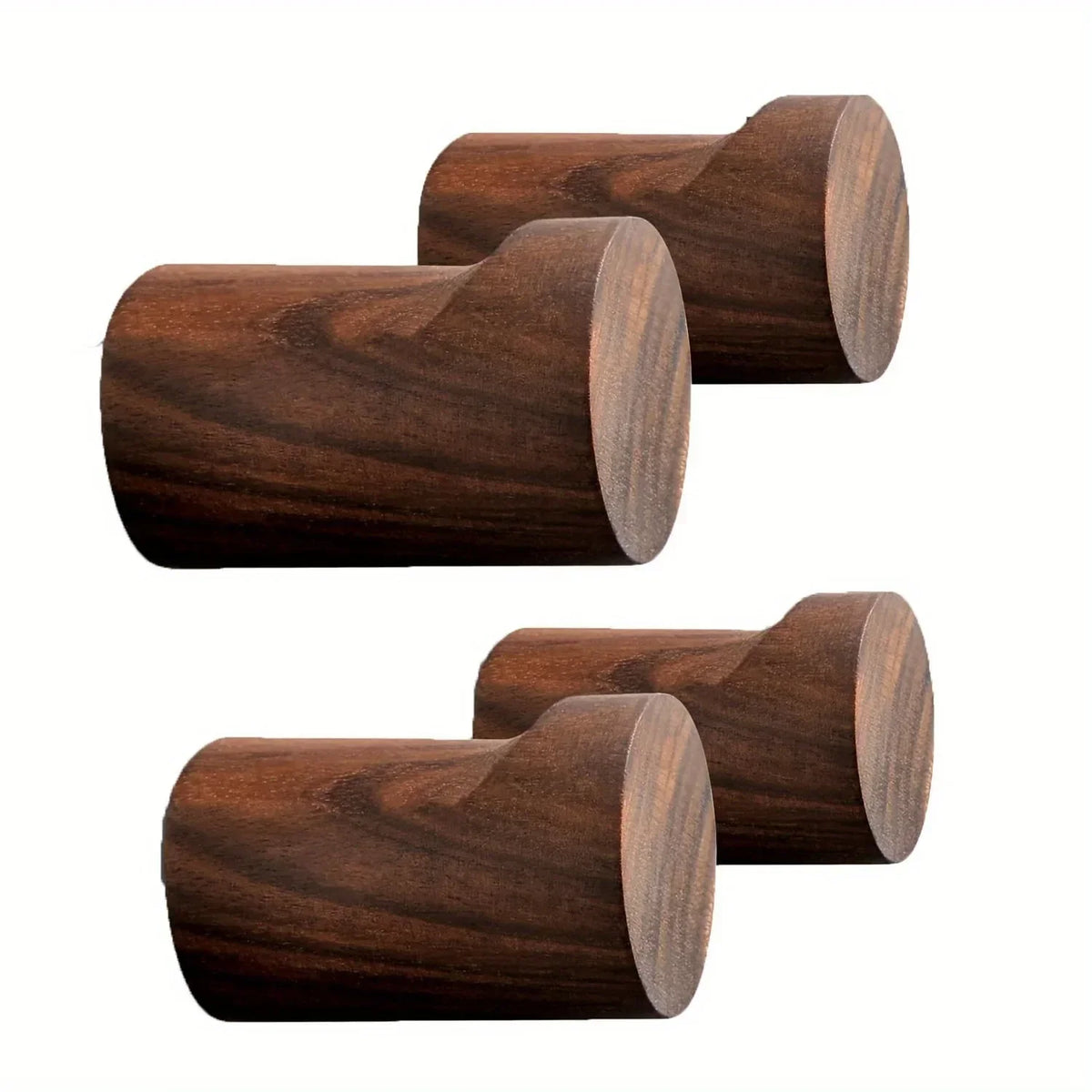 Wall Hook Solid Beech & Walnut 4 Piece Set