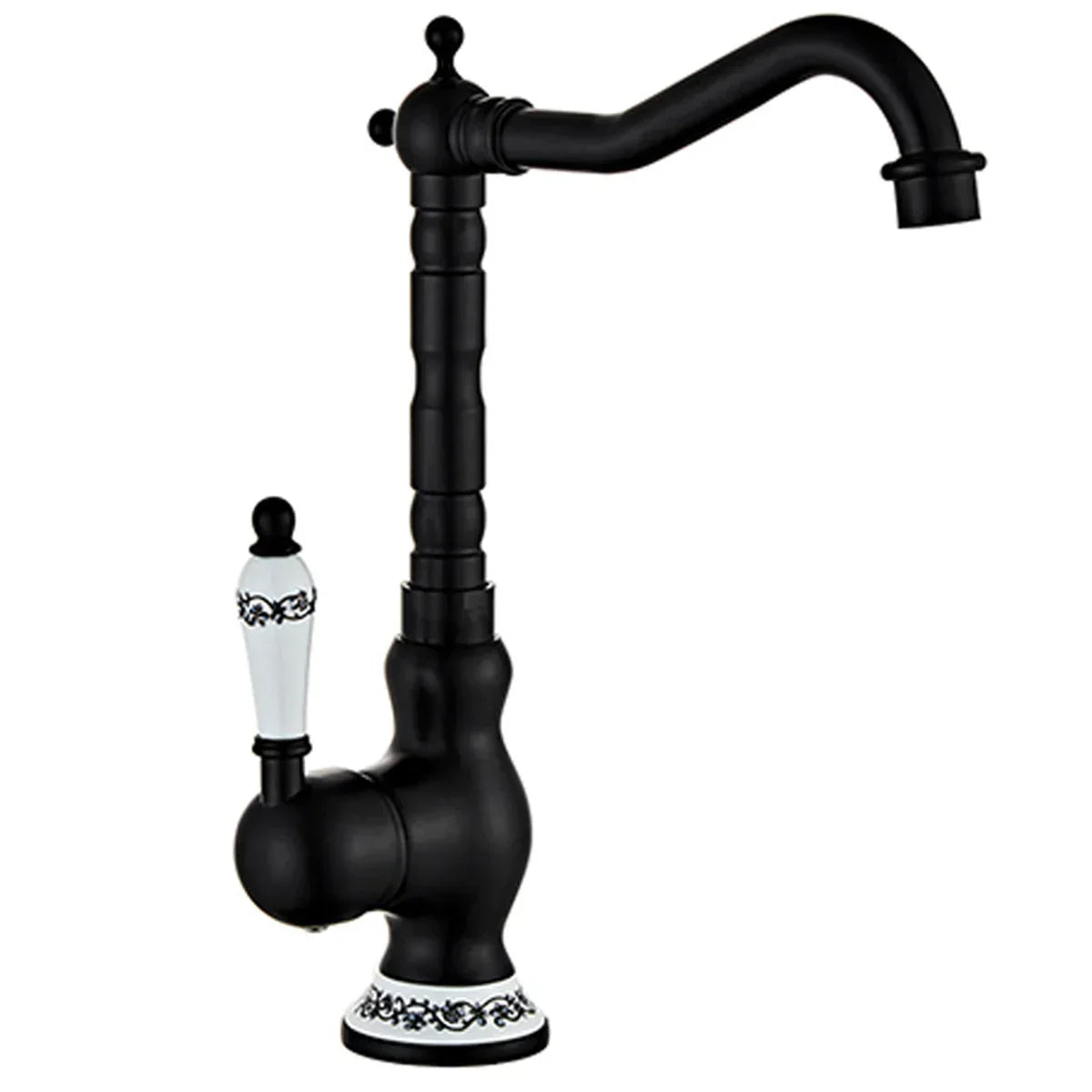 Wall-Mount Faucet Solid Brass Ceramic Disc & 360° Swivel