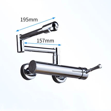 Wall-Mount Kitchen Faucet 360° Swivel Brass Single Handle
