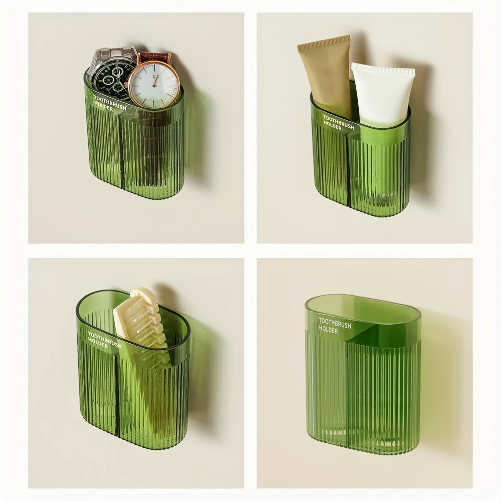 Wall-Mounted Toothbrush Holder Hygienic Covered Toothpaste Storage