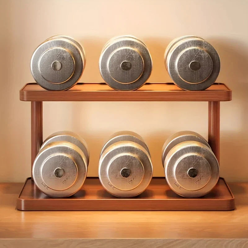 2-Tier Shelf Bamboo Countertop Organizer