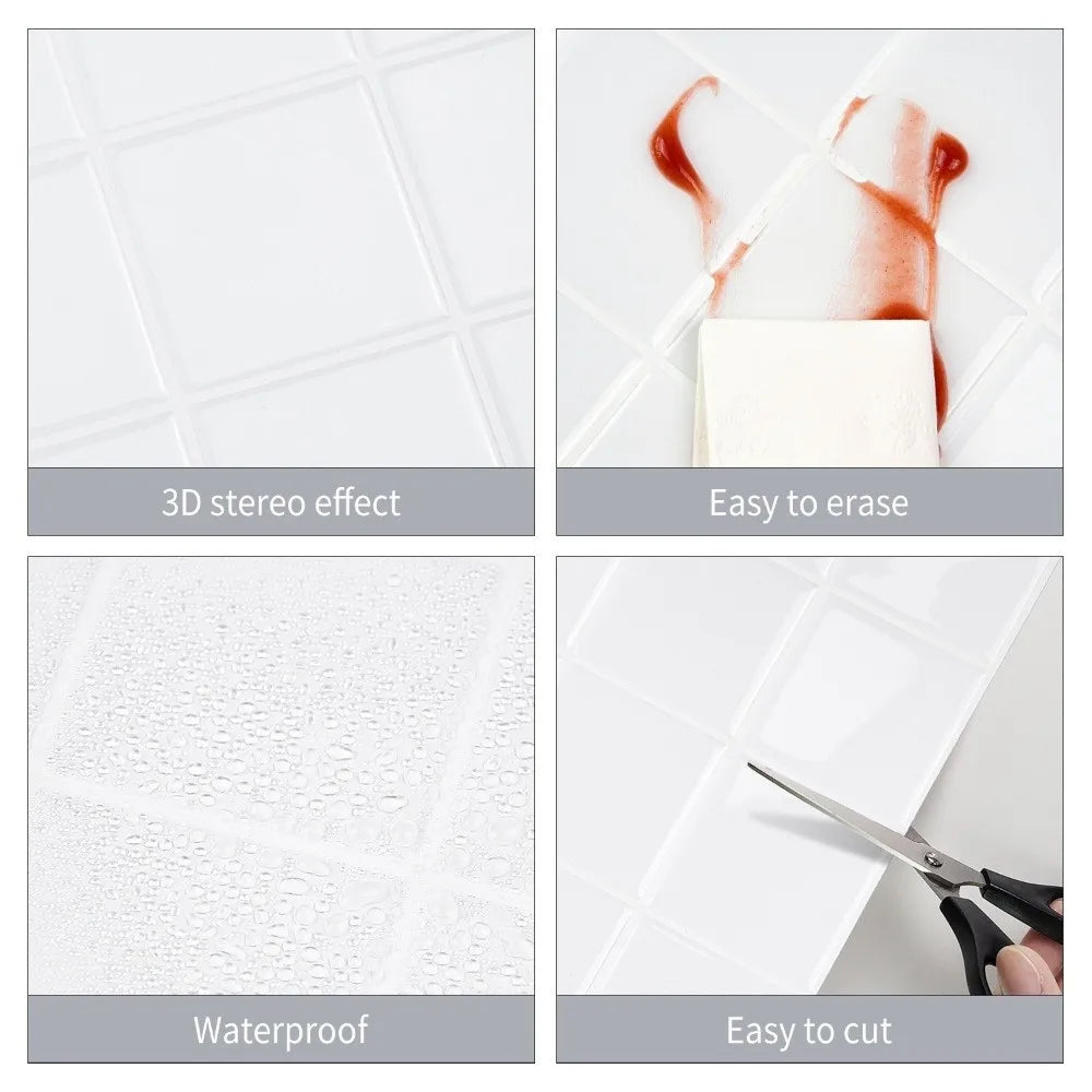 3D Wall Tile Peel And Stick Waterproof & Oil-Resistant