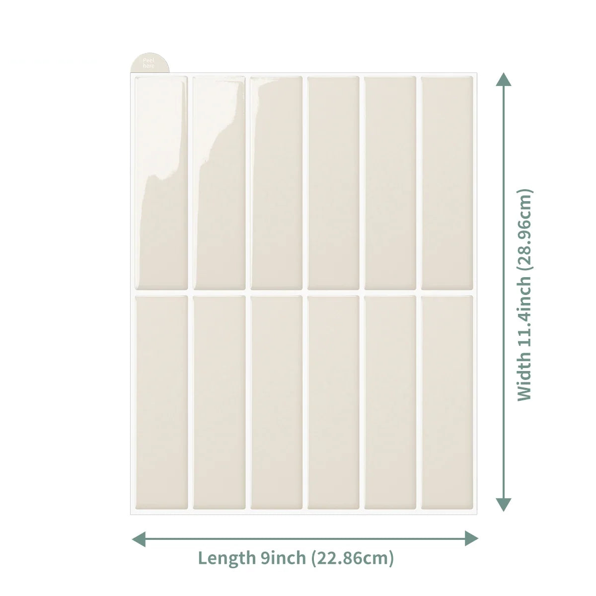 3D Wall Tile Stickers Peel-And-Stick Glossy Waterproof & Heat-Resistant
