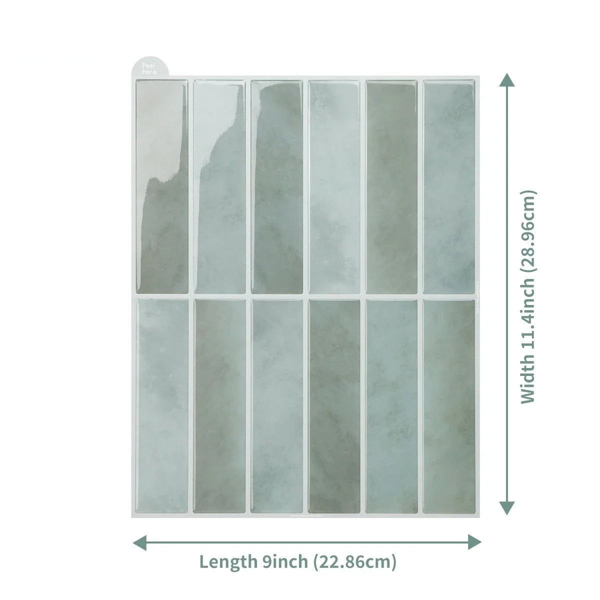 3D Wall Tile Stickers Peel-And-Stick Glossy Waterproof & Heat-Resistant