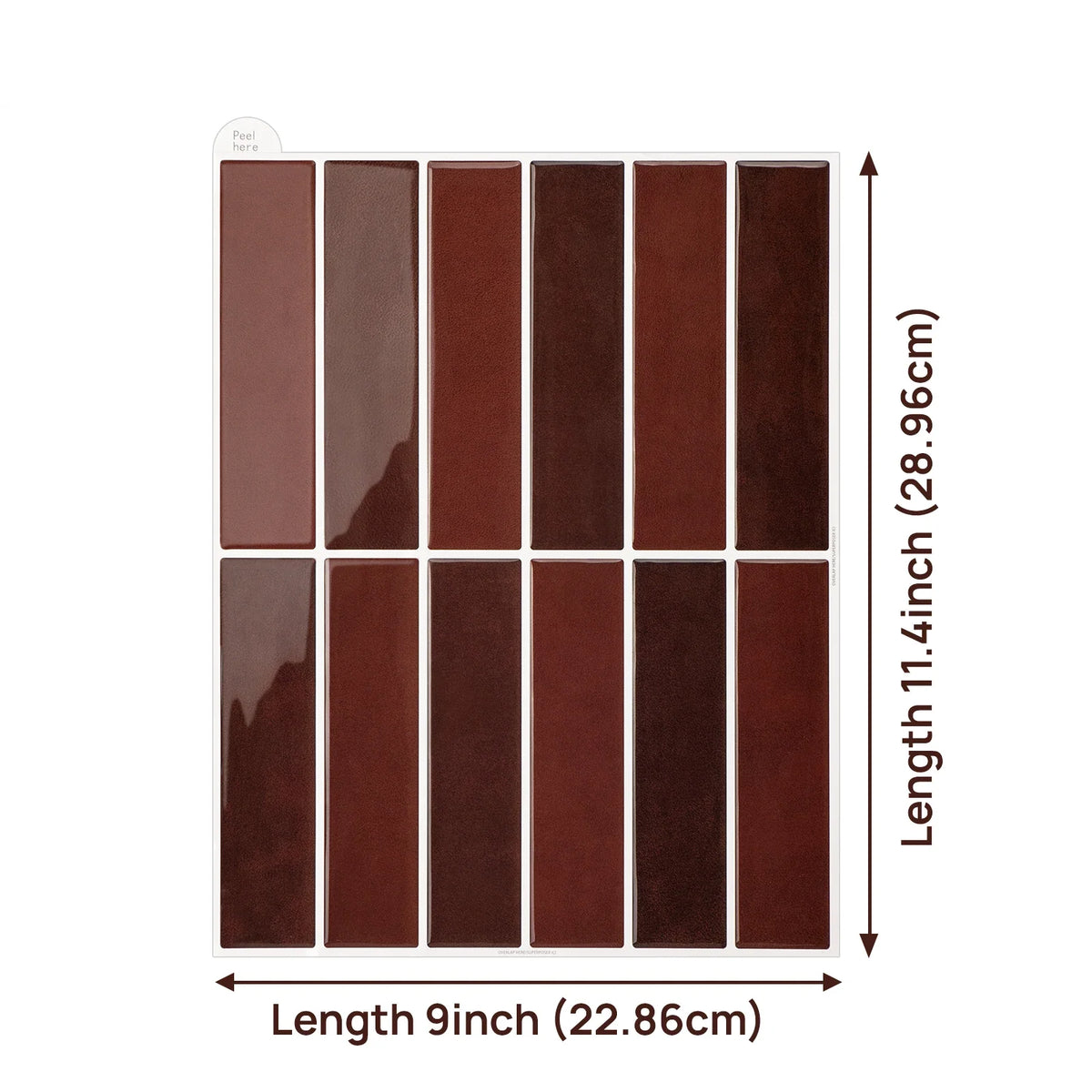 3D Wall Tile Stickers Peel-And-Stick Glossy Waterproof & Heat-Resistant
