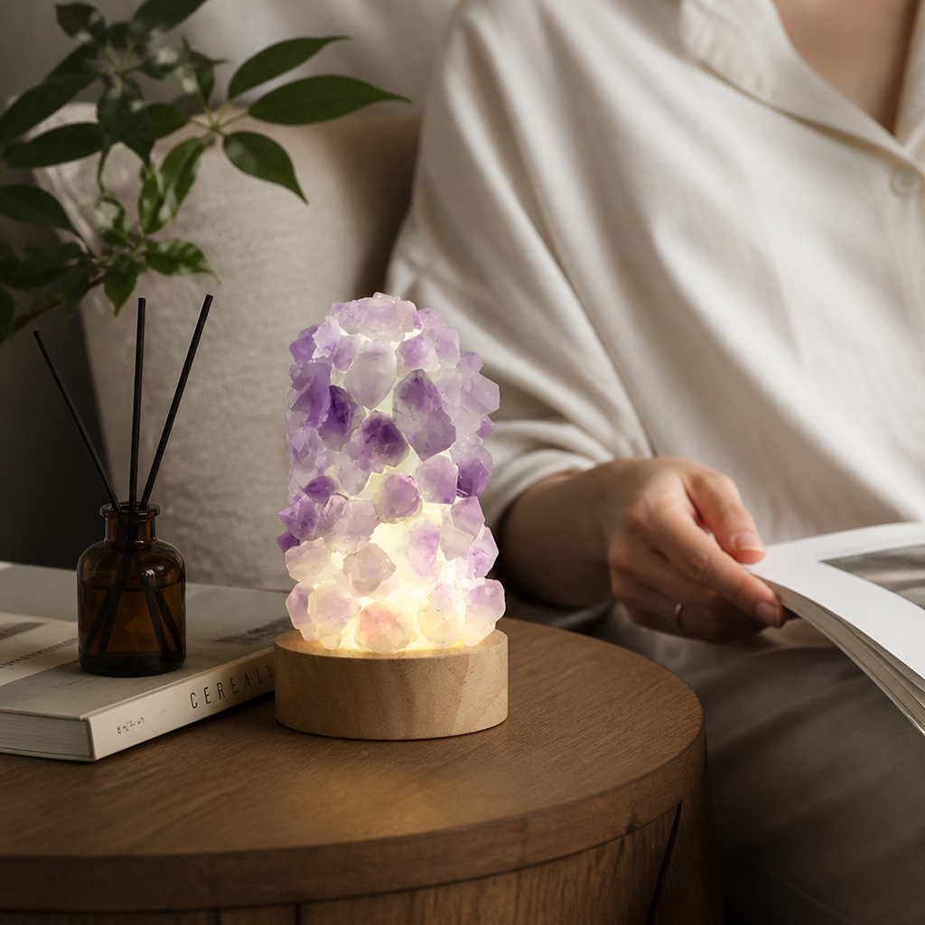 Amethyst Stone Accent Usb-Powered Led Ambient Lamp