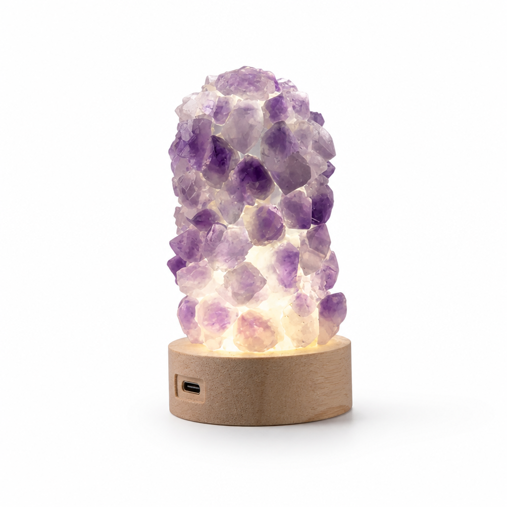 Amethyst Stone Accent Usb-Powered Led Ambient Lamp