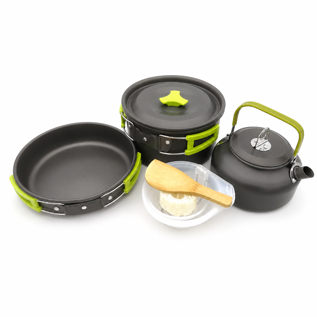 Backpacking Cookware Set Nestable Anodized Aluminum Nonstick