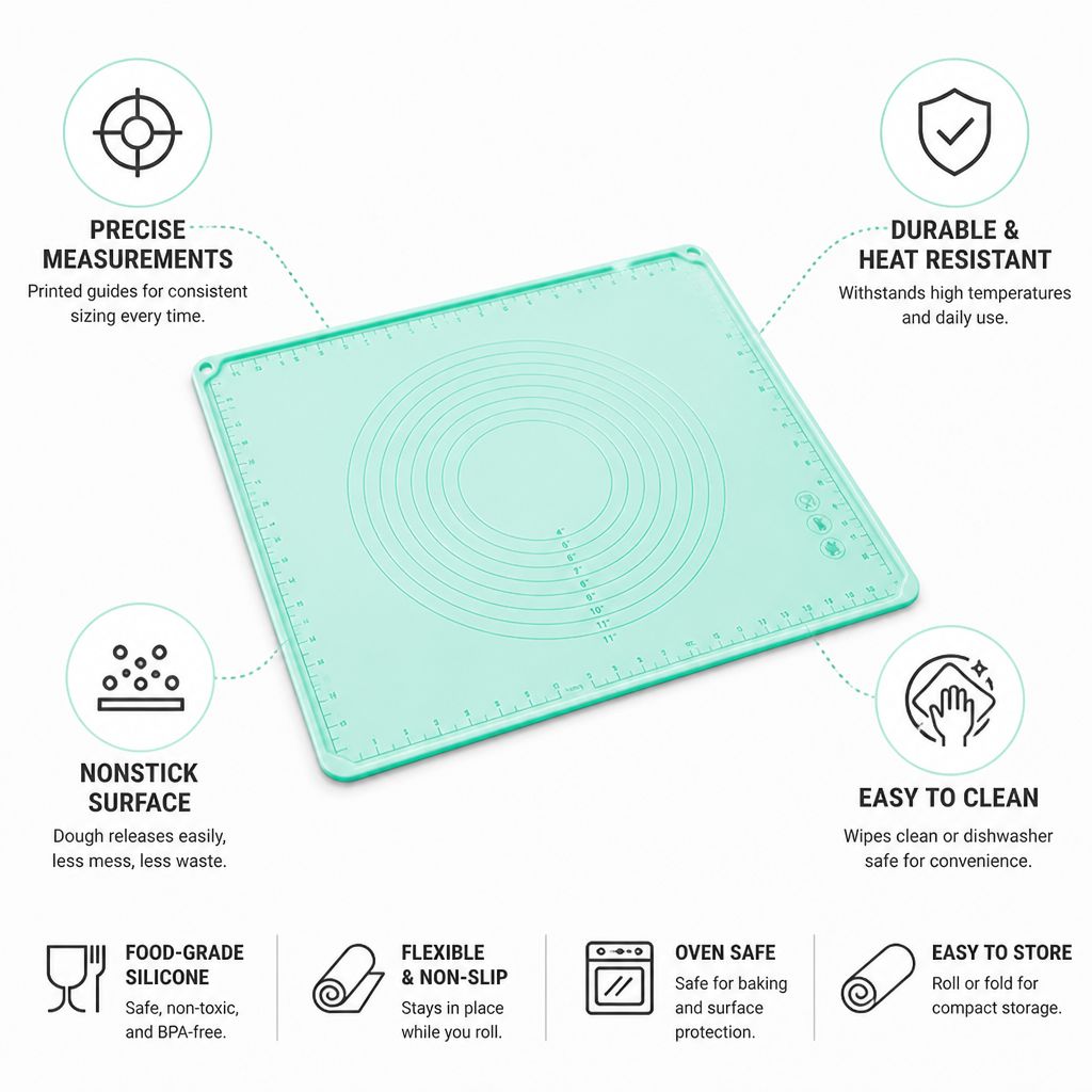 Baking Mat Food-Grade Silicone Nonstick Measurement Guides