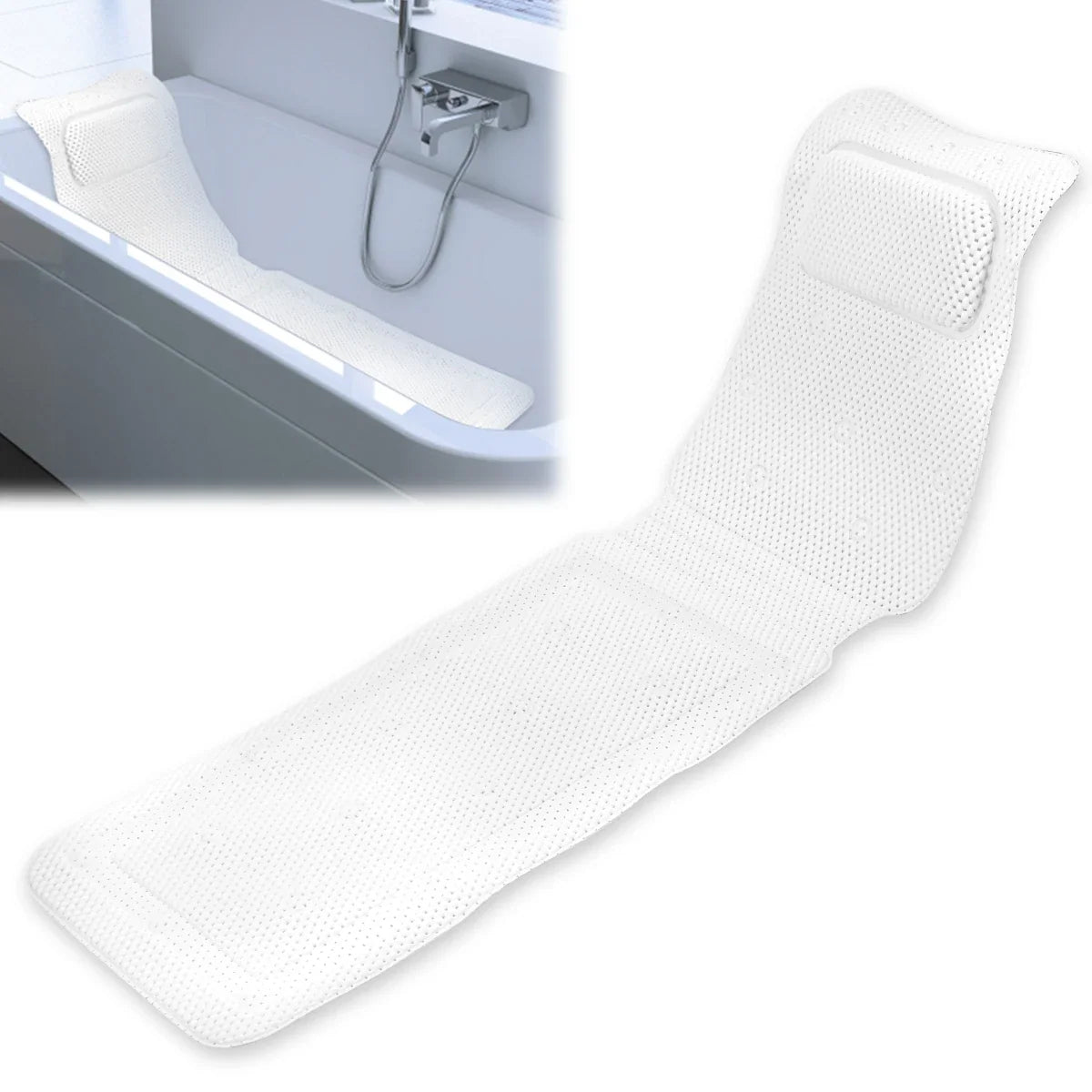 Bath Cushion Full-Body Support 30 Suction Cups