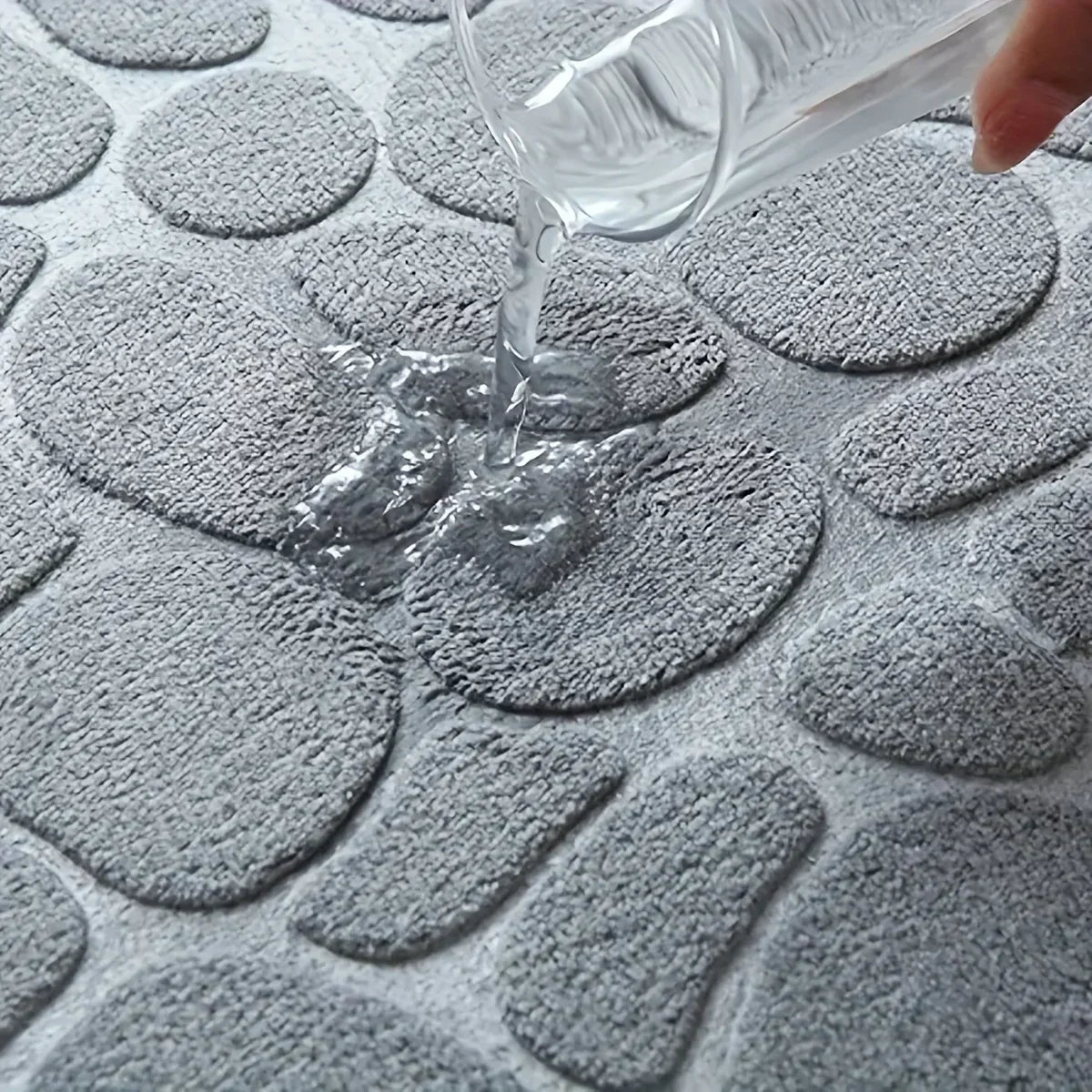 Bath Mat L-Shaped Corner Fit Extra-Thick Plush & Non-Slip