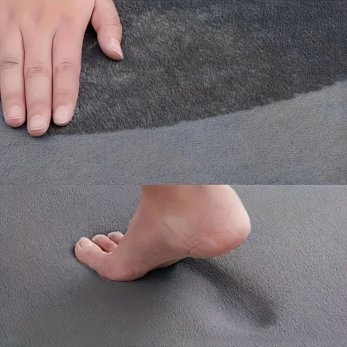Bath Mat L-Shaped Corner Fit Extra-Thick Plush & Non-Slip
