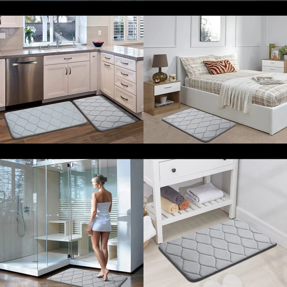 Bath Mat Memory Foam Non-Slip Machine Washable