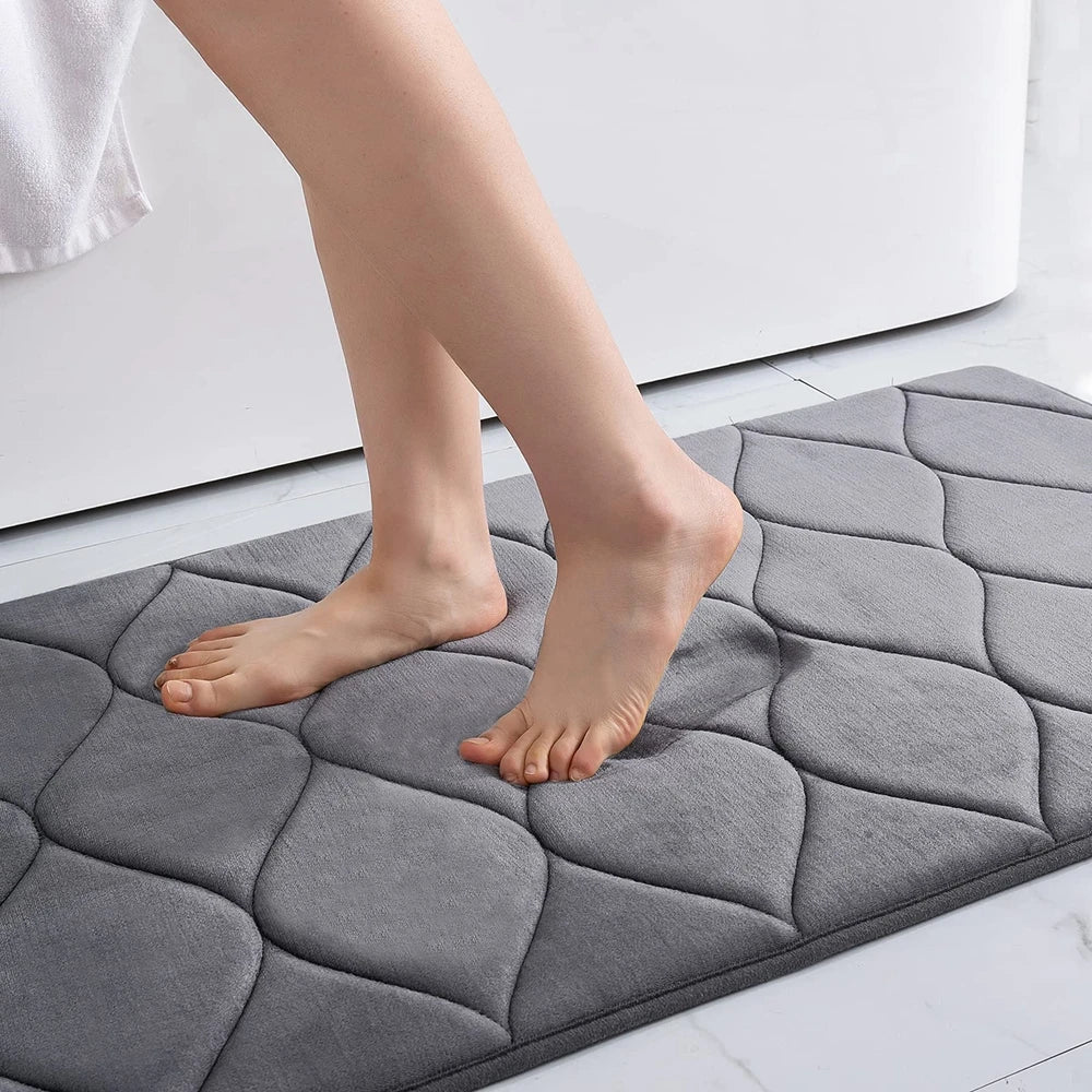 Bath Mat Memory Foam Non-Slip Machine Washable