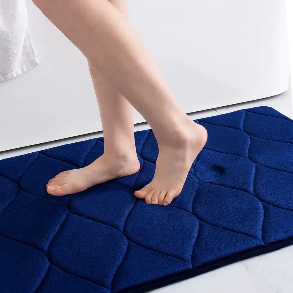 Bath Mat Memory Foam Non-Slip Machine Washable