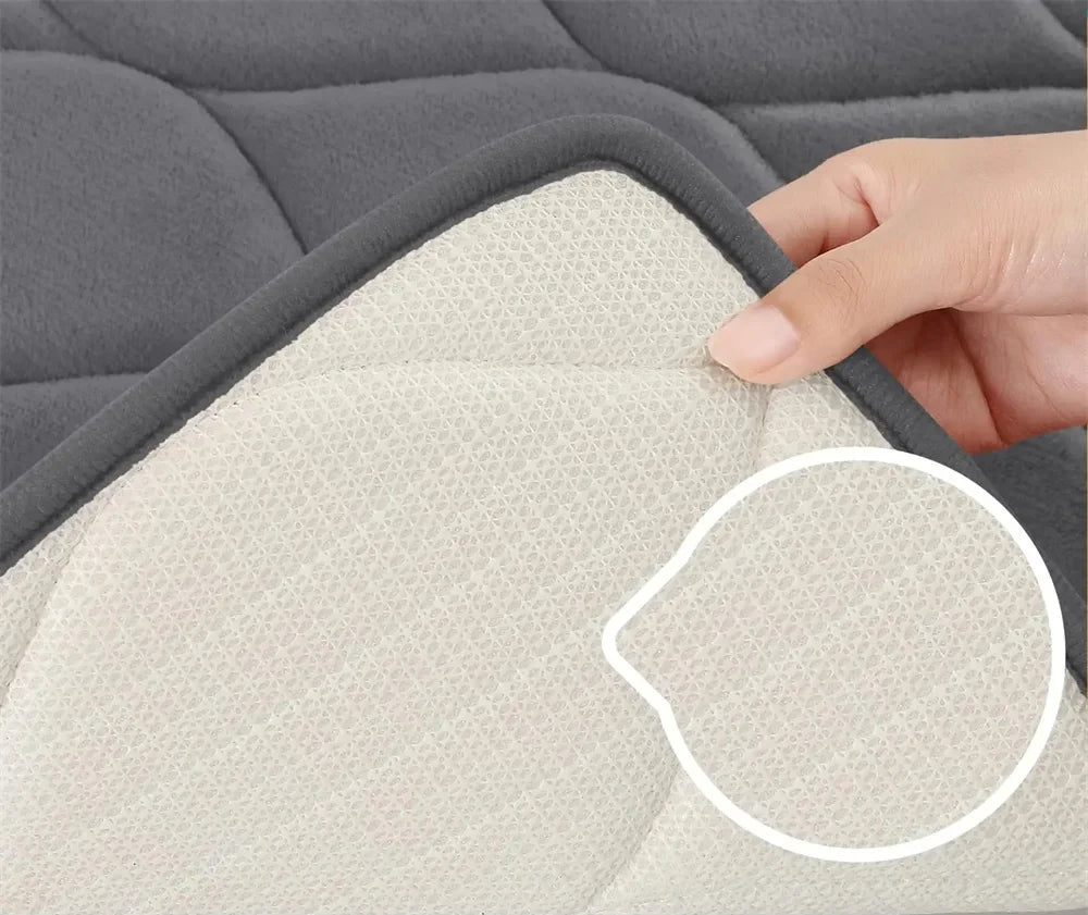 Bath Mat Memory Foam Non-Slip Machine Washable