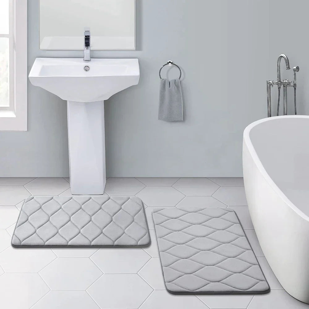 Bath Mat Memory Foam Non-Slip Machine Washable