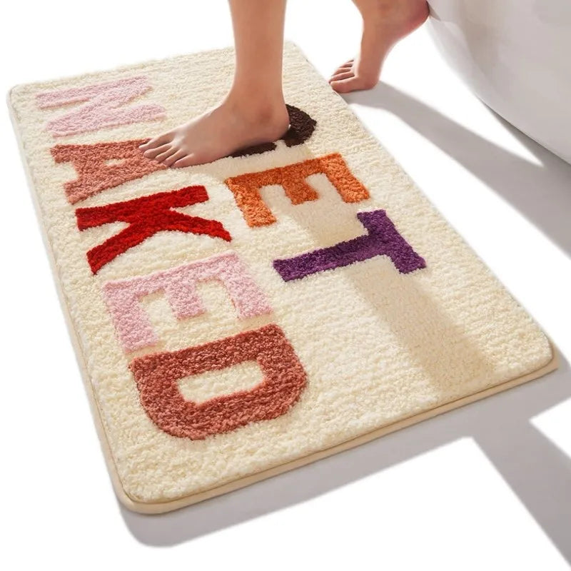 Bath Mat Plush Microfiber Anti-Slip Machine Washable
