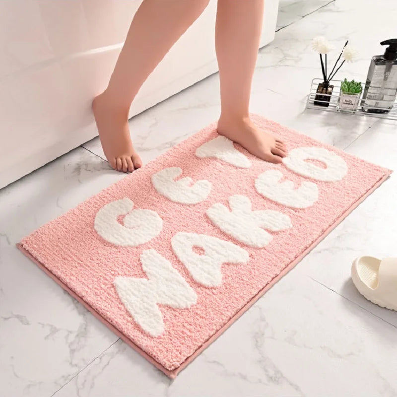 Bath Mat Plush Microfiber Anti-Slip Machine Washable