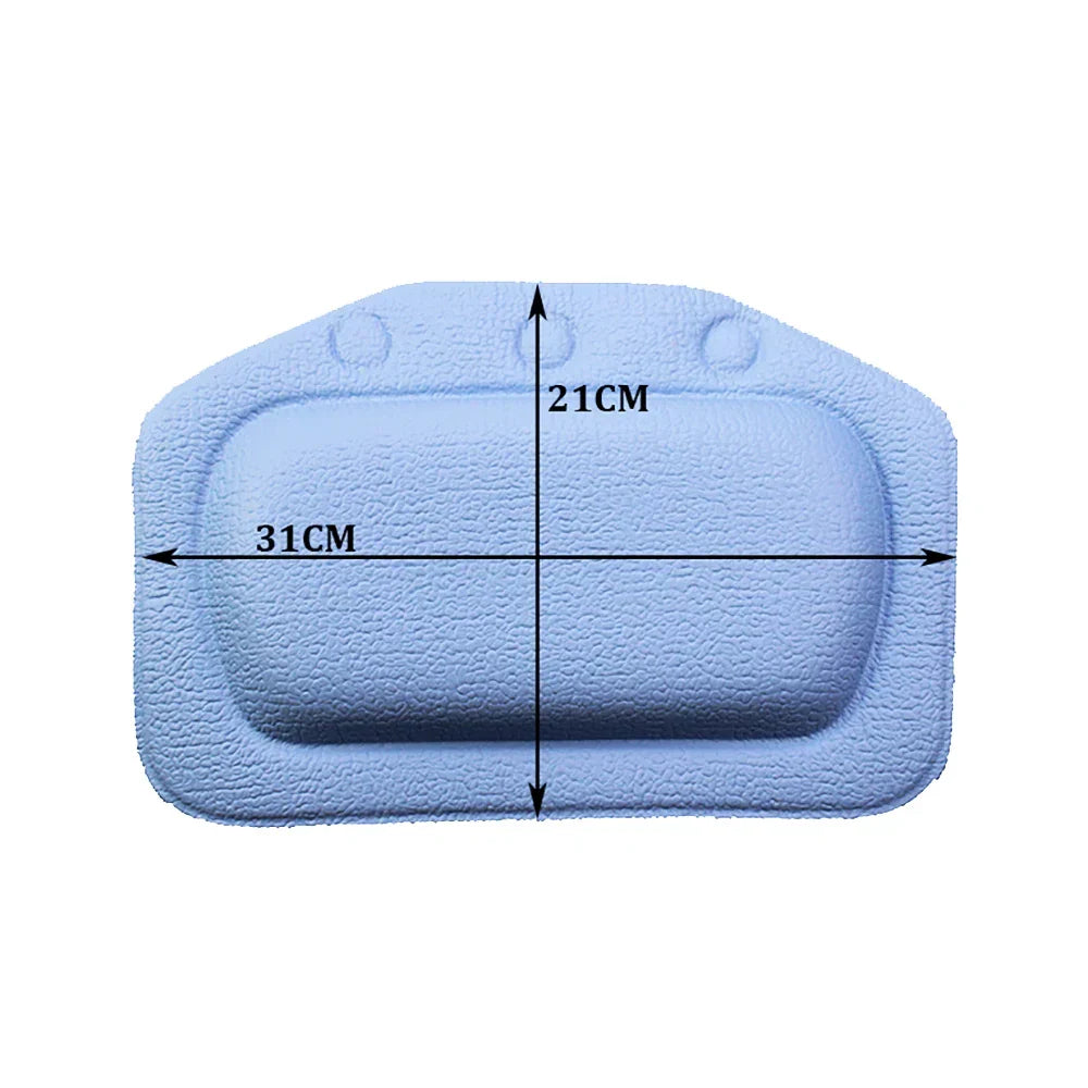 Bath Pillow Ergonomic Foam Neck Support Strong Suction Cups