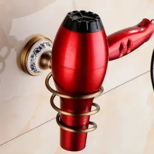 Bathroom Accessory Set Antique Brushed Brass Ceramic Accents